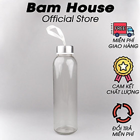 Bình thủy tinh đựng nước Bam House dung tích 500ml có dây treo cao cấp BNTT01 – Gia dụng bếp