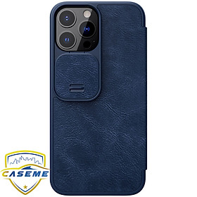 Bao da dành cho iPhone 13 Pro hàng chính hãng Nillkin QIN có nắp trượt bảo vệ camera