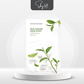 Mặt Nạ Giấy Cấp Ẩm, Ngừa Mụn, Săn Chắc Da Nature Republic Real Nature Mask Sheet 23ml - Green tea