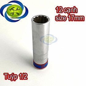 Mua Tuýp 1/2 inch 17mm 12 cạnh màu trắng loại dài Kingtony 423017M