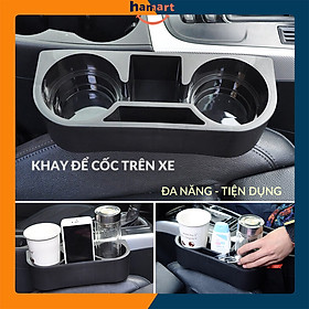 Khay Đựng Đồ Ô Tô Để Khe Ghế Hamart Giá Nhựa Để Cốc Đựng Đồ Đa Năng Trên Ô Tô Tiện Lợi