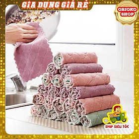 Mua ̂  Khăn lau đa năng bếp  thấm nước chống dính dầu mỡ hai mặt loại xịn
