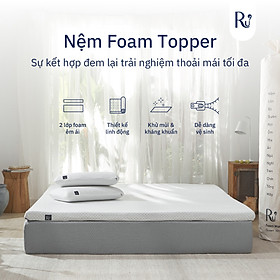 Nệm Cuộn Trải Sàn Cao Cấp (Foam Topper) Ru9 - Thoải Mái Mọi Nơi | Lớp Foam Nâng Đỡ | 7 Kích Thước | 30 Ngày 1 Đổi 1