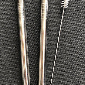 Mua Combo 2 ống hút trà sữa inox trắng + cọ rửa