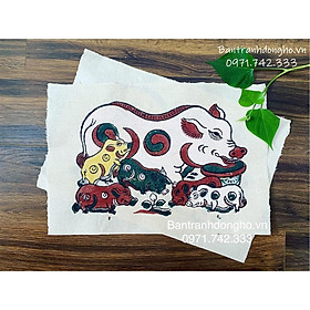 Mua Tranh Đông Hồ Đàn lợn - Tranh Đông Hồ truyền thống