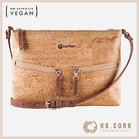 Túi Đeo Chéo Nữ Cao Cấp Phối Khóa - SMALL CROSSBODY PURSE - HGcork Corkor CK159 - Vật liệu da cork thực vật thuần chay - Sản phẩm Handmade, Sản xuất tại Bồ Đào Nha