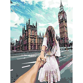 Mua Tranh tô màu theo số Tranh sơn dầu số hoá hình phong cảnh 12 size 40*50cm kèm khung