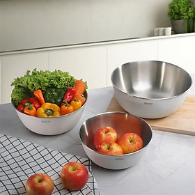 Bộ 3 âu inox phủ sơn kem lì 22-25-28cm GKÖCH MYTY0810 hàng chính hãng