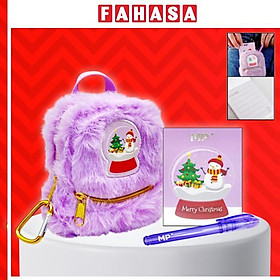 Bóp Viết Mini Giáng Sinh Kèm Sổ Tay Và Bút Bi - MP CH57014 - Màu Tím