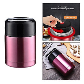 Stainless Steel Food Jar Wide Mouth for Hot Food Lunch Box Lid Golden 800ml