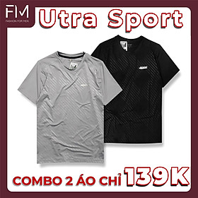 Combo 2 áo sport, áo thun thể thao nam, thiết kế họa tiết sọc chéo, chất thun mát lạnh co giãn tốt - FORMEN SHOP - FMCB2TY001