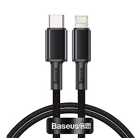 Cáp sạc Baseus PD20W Baseus High Density kết nối Type-C sang iPhone dài 100CM ( 3 màu ) - Hàng chính hãng - Đen