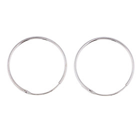 1 Pair of 925 Sterling Silver Hoops Earrings, Round Hoops Drop Earrings for Women Girls, 13mm 20mm 30mm