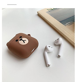 Mua Airpods Case_Ốp Bảo Vệ Cho Airpods 1/2 hình Gấu Line Nâu và Thỏ Trắng _Tặng Kèm Móc Khóa Dây Da