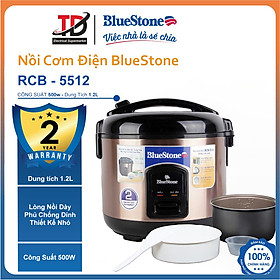 Nồi cơm điện Mini Bluestone RCB-5512, Dung Tích 1.2L, Công Suất 500W, Hàng Chính Hãng