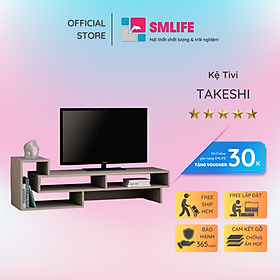 Kệ Tivi gỗ hiện đại SMLIFE Takeshi  | Gỗ MDF dày 17mm chống ẩm | D135xR40xC42cm - Màu