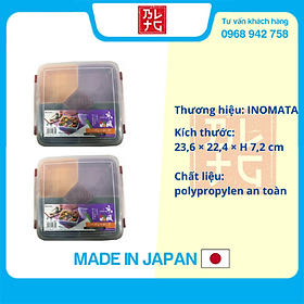 Hộp nhựa đựng thực phẩm 5 ngăn Inomata (Nắp đỏ) - Nội địa Nhật Bản