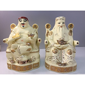 Mua Cặp Tượng thần Tài thổ địa ( ông ngồi Ngai sứ bát tràng cao cấp) - Bộ 25 - N18  s11  c25