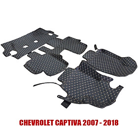 Thảm sàn 5D 6D cho xe 7 chỗ Chevrolet Captiva LT (số sàn) 2007 - 2018 không mùi, không thấm nước, phủ kín 90% sàn xe