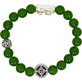 Vòng Tay Đá Mã Não Mệnh Mộc, Hỏa Charm Hoa Tuyết Charm Tỳ Hưu Laliz RM.02