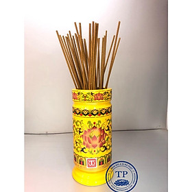Mua ỐNG ĐỂ HƯƠNG THỜ CÚNG BẰNG SỨ GẤM VÀNG SEN HN463
