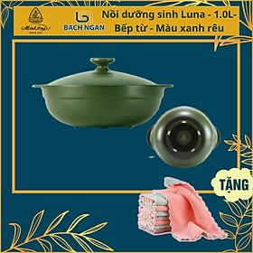 Mua Nồi Sứ Minh Long - Luna 1.0L - Xanh rêu - (Bếp Từ) có nắp  thích hợp kho cá  hầm cháo  luộc rau củ - tốt cho sức khỏe