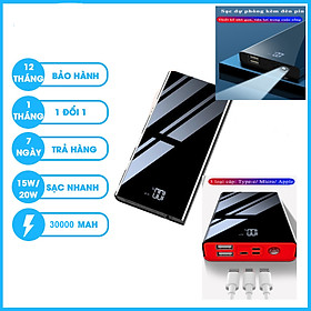 Sạc Dự Phòng 30000mAh 3M mini nhỏ gọn tiện nghi cầm theo sạc nhanh không