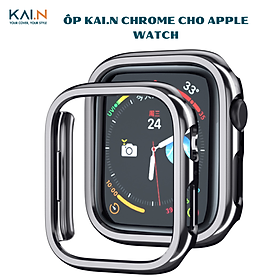 Ốp Case Siêu Mỏng Mạ Tĩnh Điện Dành Cho Apple Watch Ultra 2/ Ultra/ 4/5/6/7/8/9/SE, Kai.N Chrome- Hàng chính hãng - Black - 41mm