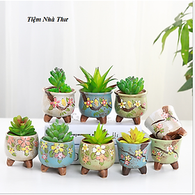 Chậu Gốm Ngẫu Nhiên trồng sen đá, xương rồng, hàng Quảng Châu