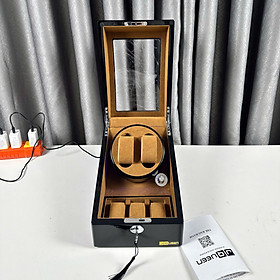 Hộp Đựng Đồng Hồ Cơ 2 Xoay + 3 Trưng Bày Vỏ Gỗ Sơn Mài JQUEEN