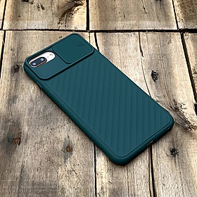 Ốp lưng kéo nắp camera màu xanh cao cấp dành cho iPhone 7 Plus / 8 Plus