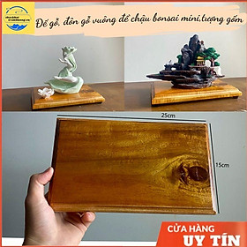 Đôn Gỗ Đế Gỗ Kỷ chữ nhật dùng đặt bonsai, tượng gốm và thác khói trầm hương