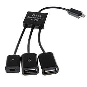 3in1 Micro USB OTG Hub Host Extension Adapter Cable for Android Phone Tablet