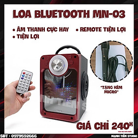 Mua Loa bluetooth karaoke MN03 -ghim mic hát karaoke  phát nhạc youtube  zing - tặng kèm 1 micro