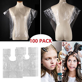 100x Disposable Hairdressing Capes Barber Shop Home Shawl Apron w/ 4x Hair Clips