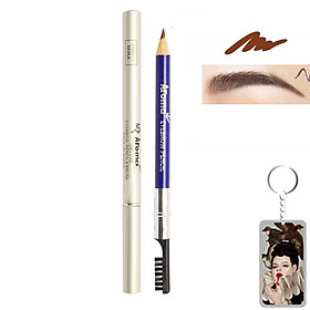 Chì vẽ mày sắc nét Aroma Eyebrow Pencil Hàn Quốc No.33 Brown tặng kèm móc khoá