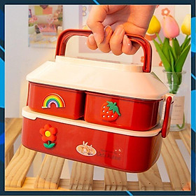 Mua Hộp Cơm 3 Tầng Kèm Dĩa Thìa Hàn Quốc Bobby Rabbit (Loại chuẩn)