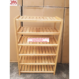 Mua KỆ DÉP 6 TẦNG DÀI 60CM GỖ CAO SU - MÀU TỰ NHIÊN