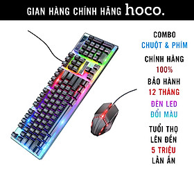 Bàn phím máy tính kèm chuột chơi game led nhiều màu Hoco GM18 Hàng chính hãng 100% Hoco Mall Official