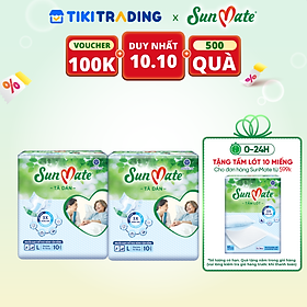 Combo 2 Tã Dán Người Lớn SunMate XA2 mới size L-10 miếng
