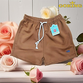 Quần short kaki nữ GOKING, lưng thun và dây rút co giãn thoải mái. Túi sâu rộng bỏ điện thoại