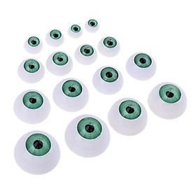 8 Pairs Hollow Green Eyeballs Half Round Fake Eyes For Doll Halloween Props