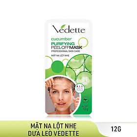 Lô 5 Mặt Nạ Lột Nhẹ Dưỡng Da Vedette Dưa leo 12ml