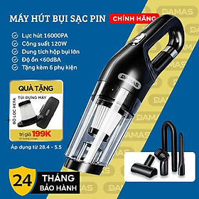 Hình ảnh Máy Hút Bụi Cầm Tay Không Dây Sử Dụng Pin Sạc DAMAS DA113C - Hút bụi khô và nước tiện dụng - Sử dụng cho gia đình và xe hơi - Công suất mạnh mẽ lên tới 120W - Hàng Chính Hãng