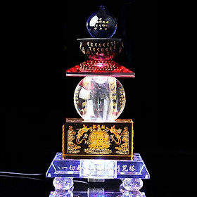 Tháp xá lợi pha lê màu có đế đèn led tự chọn kích thước - tháp màu có đèn 13cm