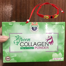 Thực Phẩm Bảo Vệ Sức Khỏe Diệp lục Collagen (Green Collagen Powder) + Tặng kèm Vòng Phong Thủy - đẹp da, chống lão hóa, cân bằng nội tiết
