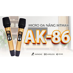 Hình ảnh Siêu phẩm Micro không dây karaoke AK-86 kiểu dáng hiện đại chất lượng cao cấp. Hàng Chính Hãng