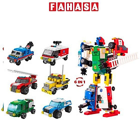 Bộ 6 Đồ Chơi Lắp Ráp Chiến Binh Bảo Vệ Thành Phố Biến Hình 6 Trong 1 - City Guardian Mecha - Toys&Joys 8831 (503 Mảnh Ghép)