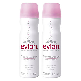 Combo 2 Chai Nước Xịt Khoáng Thiên Nhiên Evian Natural Mineral Water (50ml/chai)