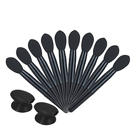 10pcs Silicone Lip Brush Set Lipstick Lip Gloss Applicator Brushes Mini Lip Care Makeup Brushes with 2 Anti-lost Cover
